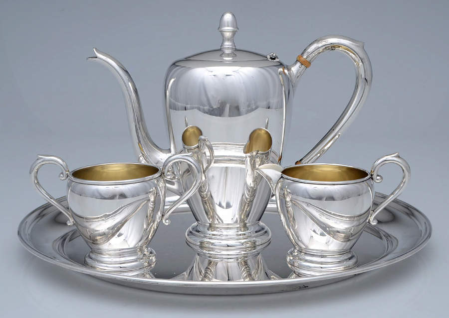 6 (Sterling, Hollowware) 4 Piece Mini Tea Set (STPM, SCRM, SSUOM, RT14) by Preisner-1