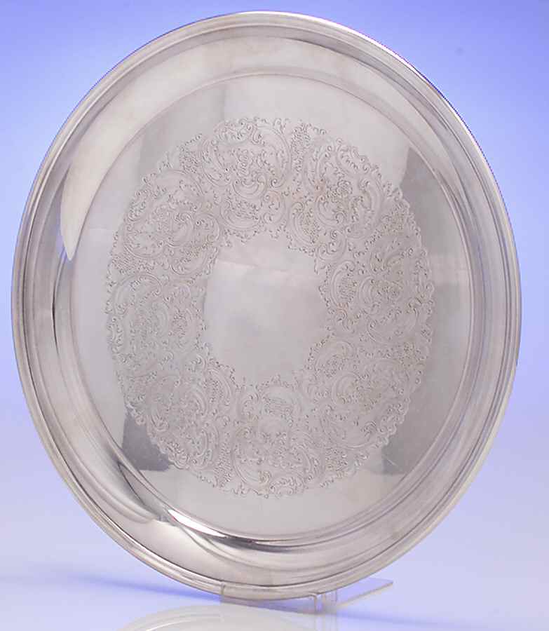 6 (Sterling, Hollowware) 12" Round Tray by Preisner-1