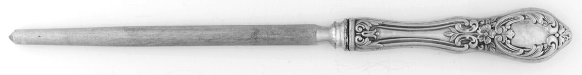 Old English (Sterling) Large Roast Steel Rod Knife Sharpener by Poole Silver -1