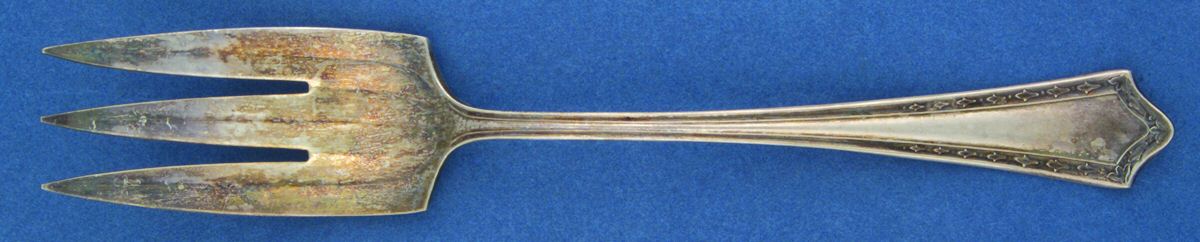 Sharon (Silverplate) Medium Solid Cold Meat Serving Fork by Pilgrim Silver-1