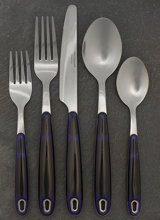 Sierra-Blue (Stainless, Plastic) 5 Piece Place Setting by Pfaltzgraff-1