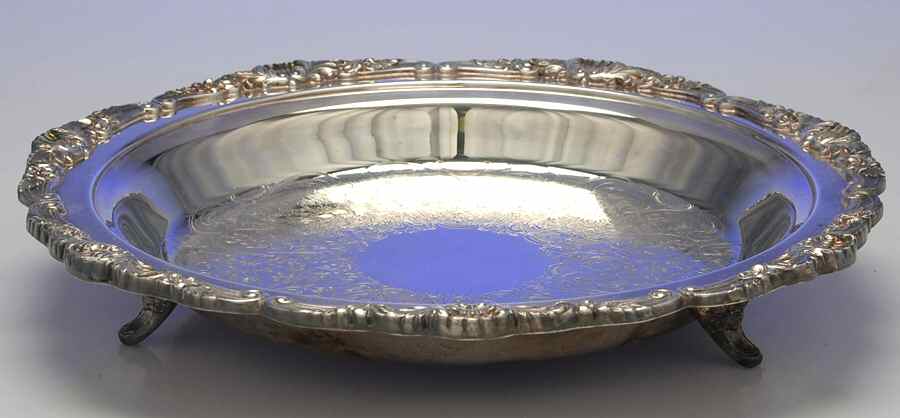 3208 (Silverplate, Hollowware) Footed Pie Plate by Poole Silver -1