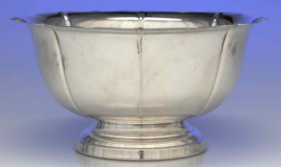 Dublin (Sterling, Hollowware, Reproduction) Medium Footed Fruit Bowl by Poole Silver -1