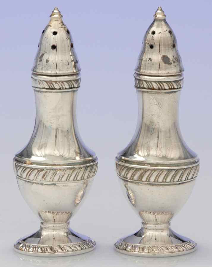 547 (Silverplate, Hollowware) Salt and Pepper Set by Poole Silver -1