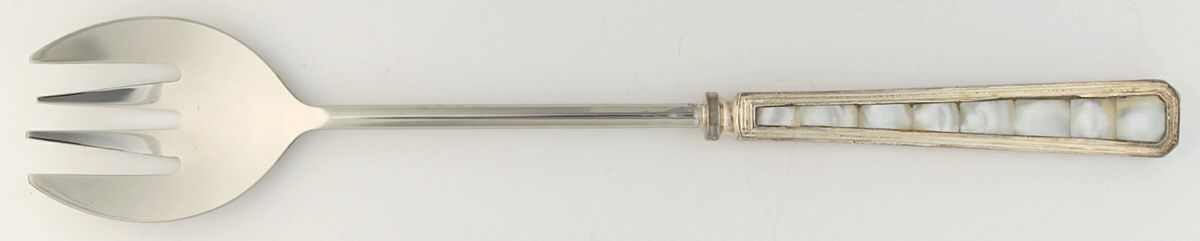 Mother-Of-Pearl (Silverplate) Hollow Handle Salad Serving Fork by Pottery Barn-1