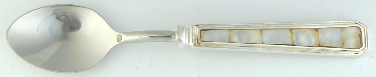 Mother-Of-Pearl (Silverplate) Place/Oval Soup Spoon by Pottery Barn-1