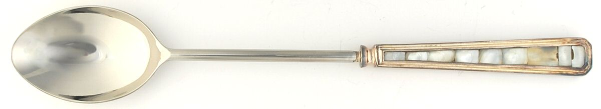 Mother-Of-Pearl (Silverplate) Hollow Handle Salad Serving Spoon by Pottery Barn-1