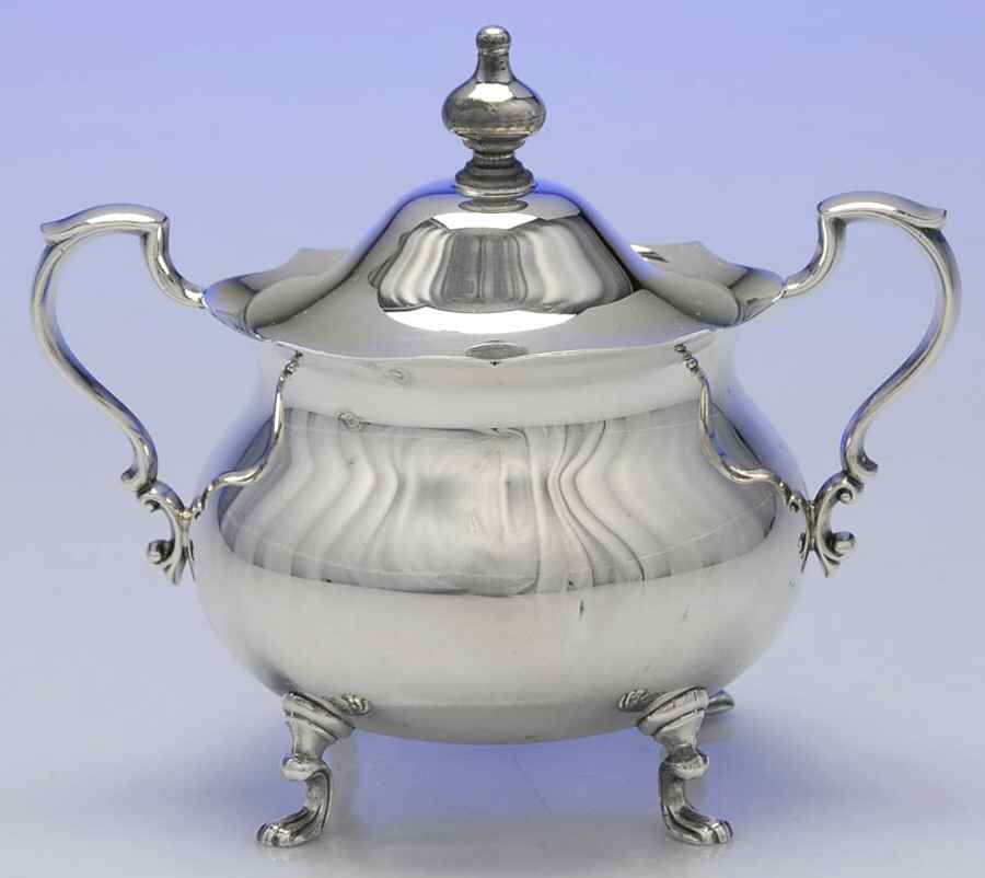 Jack Shepard Tea Service (Silverplate, Hollowware) Sugar Bowl & Lid by Poole Silver -1
