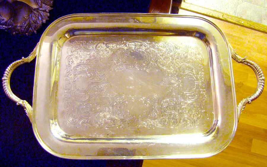 500 (Silverplate, Hollowware) Silverplate Waiter Tray by Poole Silver -1