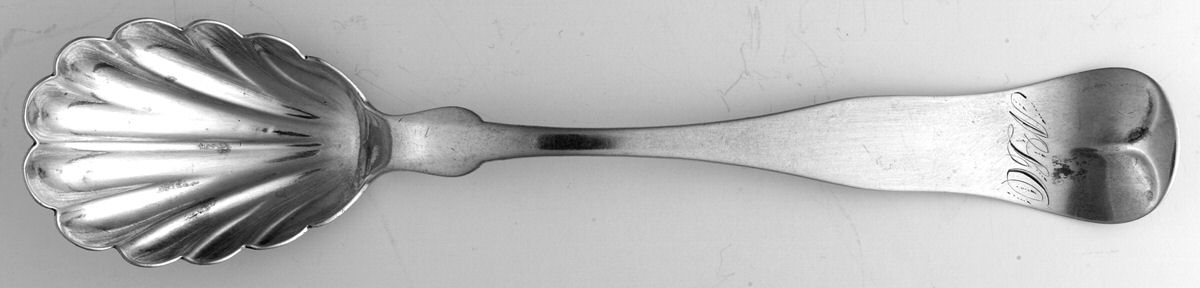 Coin Silver Flatware Sugar Shell Spoon by Palmer & Bachelder-1