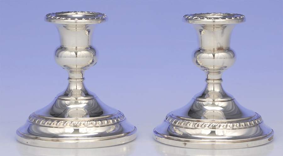 744 (Sterling, Hollowware) Pair of Weighted Console Candleholders by Preisner-1