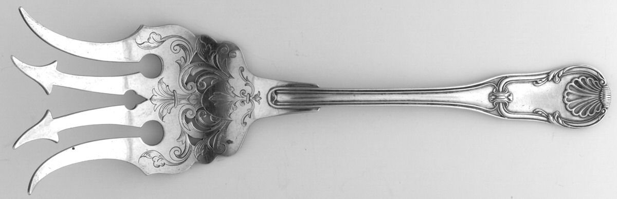 PUS6(Sterling) Large Solid Bright Fish Serving Fork by Puiforcat-1