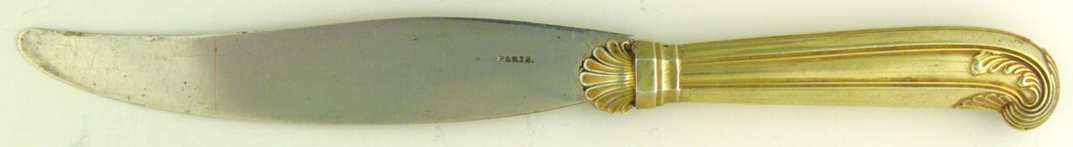 PUS6(Sterling) Dessert/Tea Knife with Silverplate Blade by Puiforcat-1
