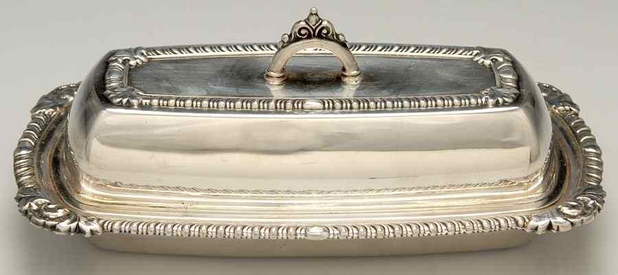 73 (Silverplate, Hollowware) 1/4 Pound Covered Butter & Liner by Pilgrim Silver-1