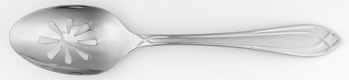 Arcadia Frost (Stainless) Pierced Tablespoon (Serving Spoon) by Pfaltzgraff-1
