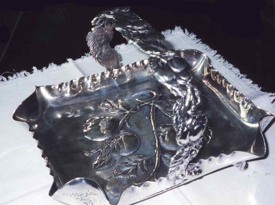 1249 (Silverpalte, Hollowware) Handled Rectangular Tray by Pairpoint Mfg Co-1