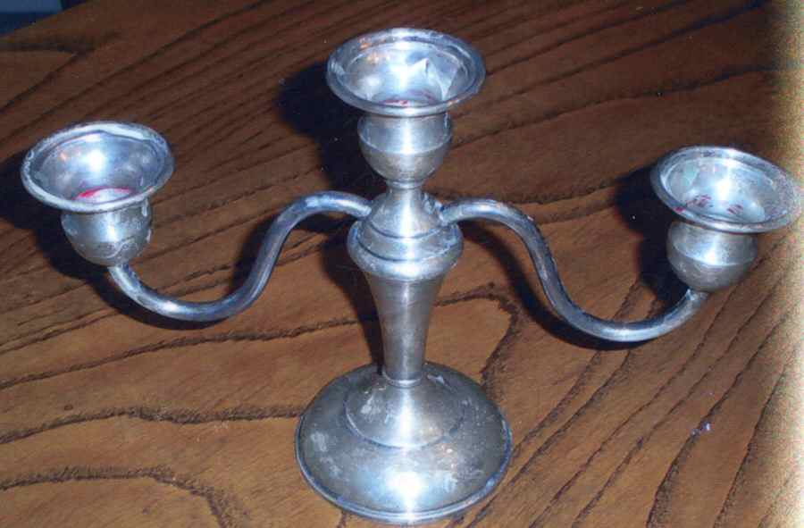 734 (Silverplate, Hollowware) Small Plated 3-Light Candelabra by Preisner-1