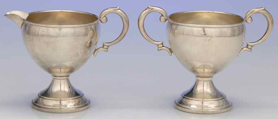 333 (Sterling, Hollowware) Creamer & Open Sugar Set by Preisner-1