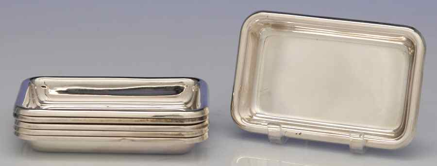 81 (Sterling, Hollowware) Butter Pat - Set of 6 by Poole Silver -1