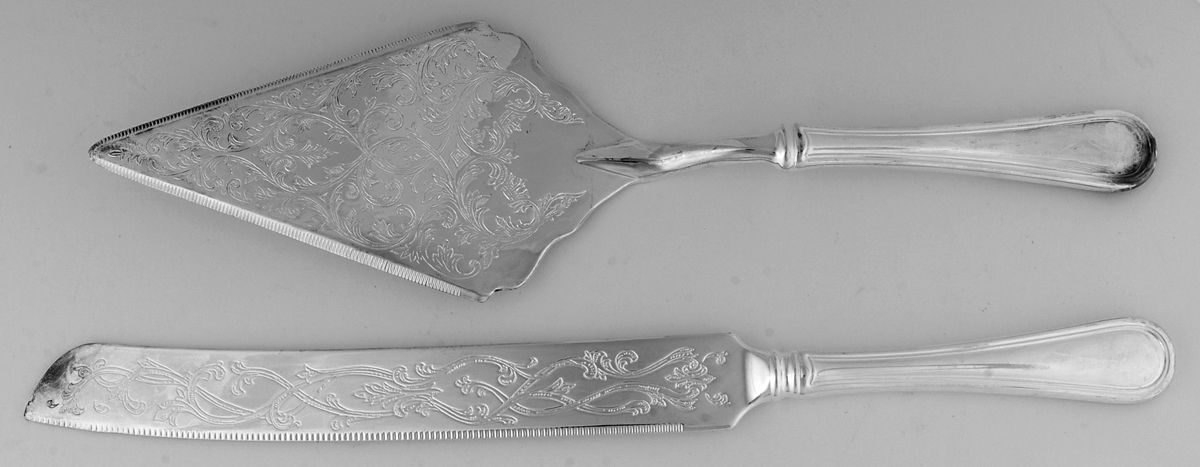 PHF3 (Silverplate) 2 Piece Cake Serving Set (Knife & Server) by Princess House-1