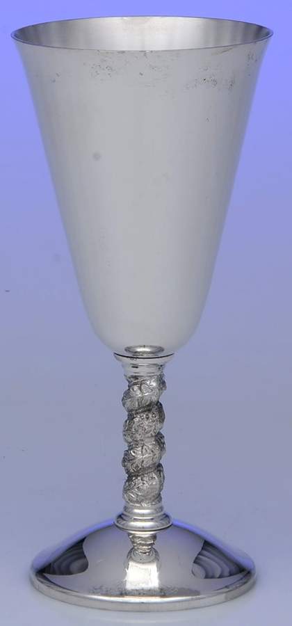 PEJ1 (Silverplate, Hollowware) Silverplate Wine Goblet by J. Perez Ruiz-1