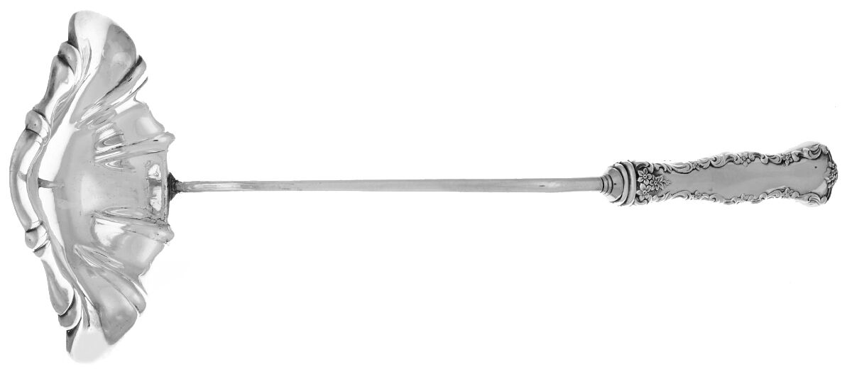 Lancaster Rose (Sterling) Punch Ladle with Silverplate Bowl by Poole Silver -1