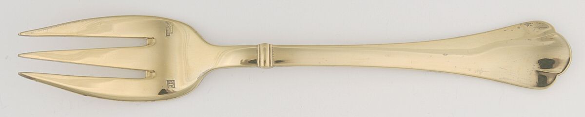 Cardinal (Gold Electroplate) Individual Salad Fork by Puiforcat-1