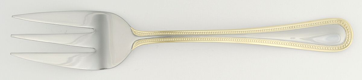 Gold Accent Pearl (Stainless) Medium Solid Cold Meat Serving Fork by Pfaltzgraff-1