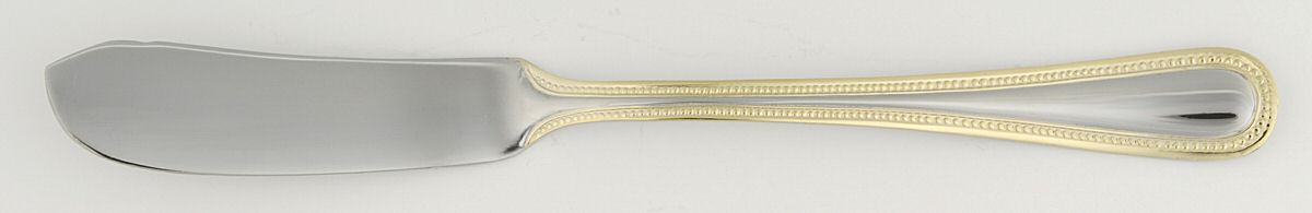 Gold Accent Pearl (Stainless) Flat Handle Master Butter Knife by Pfaltzgraff-1