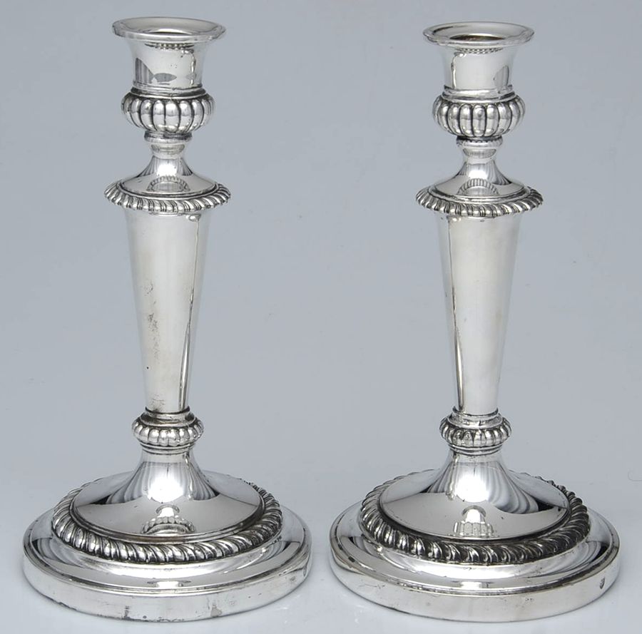 Silverplate Hollowware Pair of 10" Candlesticks by Prill Silver Co. Inc-1