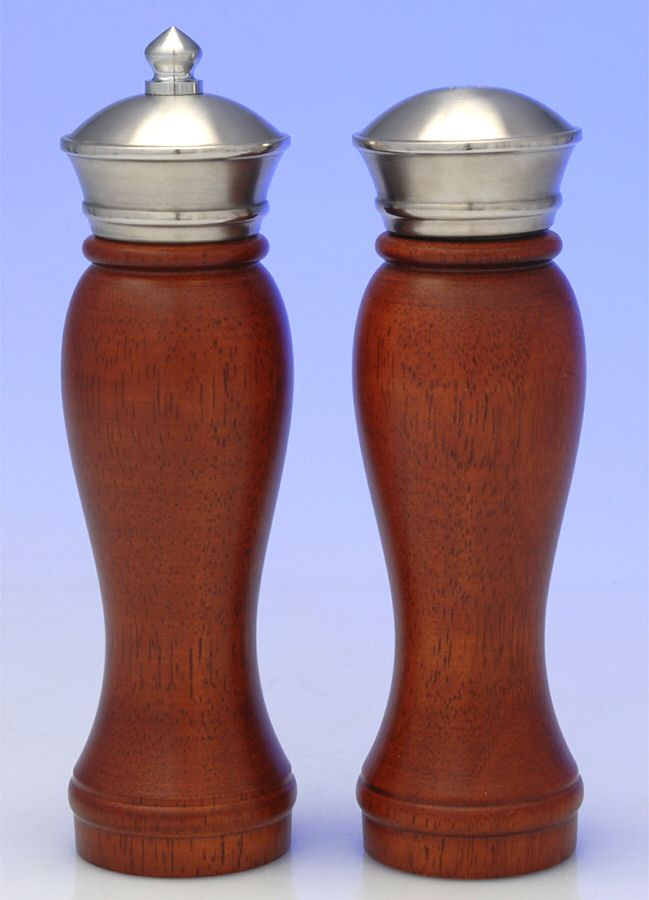 Stainless Hollowware Wood Pepper Mill & Salt Shaker Combination (1pc) by Princess House-1