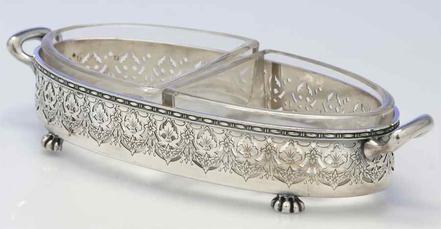 0631 (Silverplate, Hollowware) 2 Part Silverplate Relish by Pairpoint Mfg Co-1