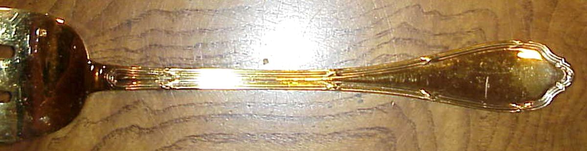 PUS9-Gold (Sterling) Medium Solid Cold Meat Serving Fork by Puiforcat-1
