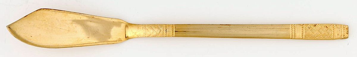 Rotunda (Gold Electroplate) Flat Handle Master Butter Knife by Present-1
