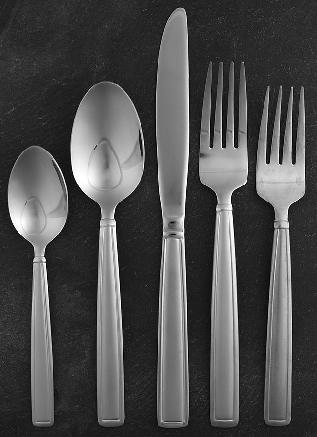 Delano Frost (Stainless) 5 Piece Place Setting by Pfaltzgraff-1