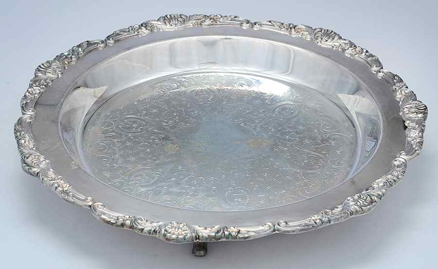 118 (Silverplate, Hollowware) Footed Pie Plate by Poole Silver -1