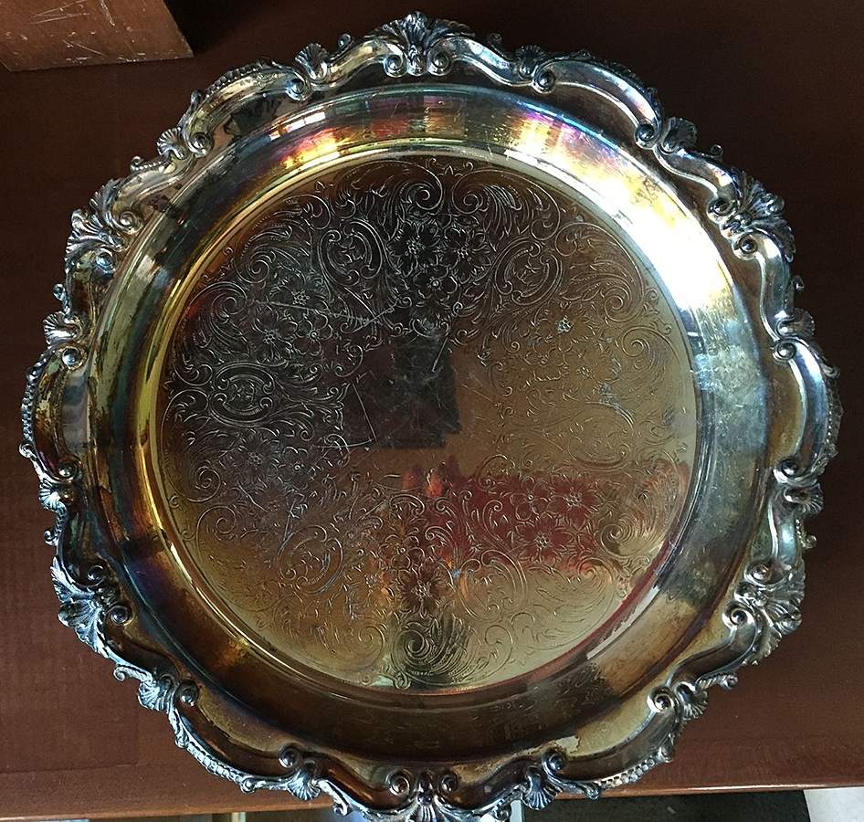 118 (Silverplate, Hollowware) 11" Round Tray by Poole Silver -1