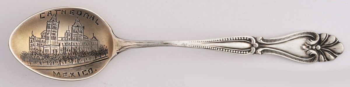 States & Cities Souvenir Spoons(Sterling) Mexico Demitasse Spoon by Paye & Baker Mfg Co-1