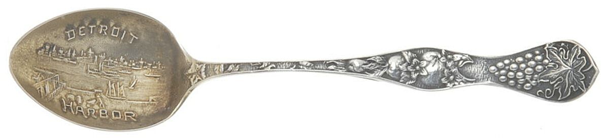 States & Cities Souvenir Spoons(Sterling) Michigan Demitasse Spoon by Paye & Baker Mfg Co-1