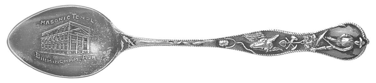 States & Cities Souvenir Spoons(Sterling) Alabama Demitasse Spoon by Paye & Baker Mfg Co-1