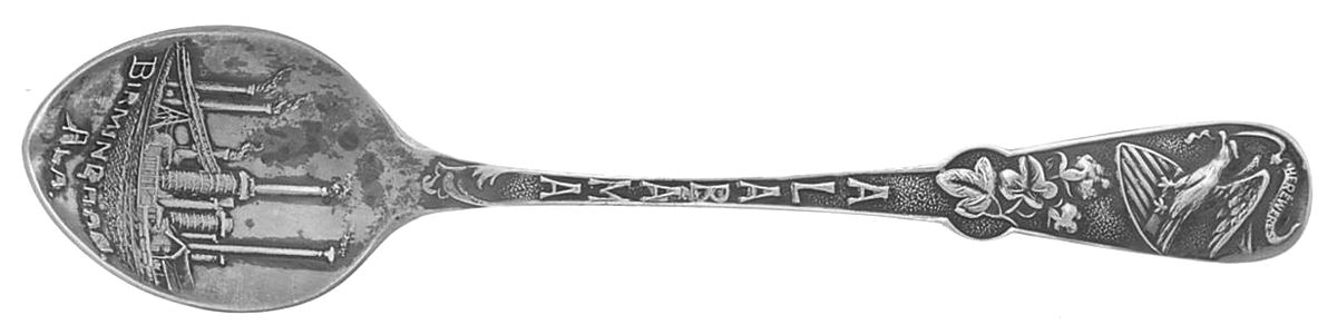 States & Cities Souvenir Spoons(Sterling) Alabama Demitasse Spoon by Paye & Baker Mfg Co-1