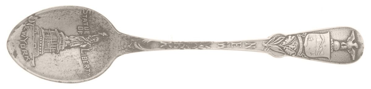 States & Cities Souvenir Spoons(Sterling) New York Demitasse Spoon by Paye & Baker Mfg Co-1