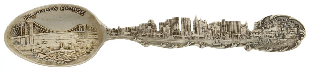 States & Cities Souvenir Spoons(Sterling) New York Five O'Clock Spoon by Paye & Baker Mfg Co-1