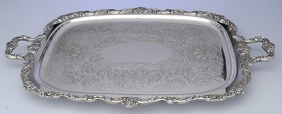 Sevenoaks (Silverplate, Hollowware) Large Silverplate Waiter Tray by Poole Silver -1