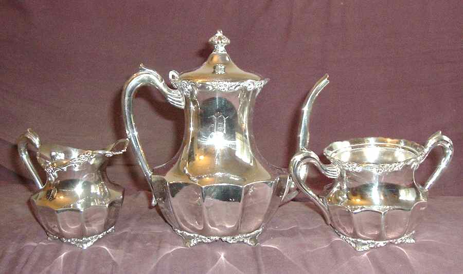 9290 (Silverplate, Hollowware) (4 Piece) Silverplate Tea Set by Poole Silver -1
