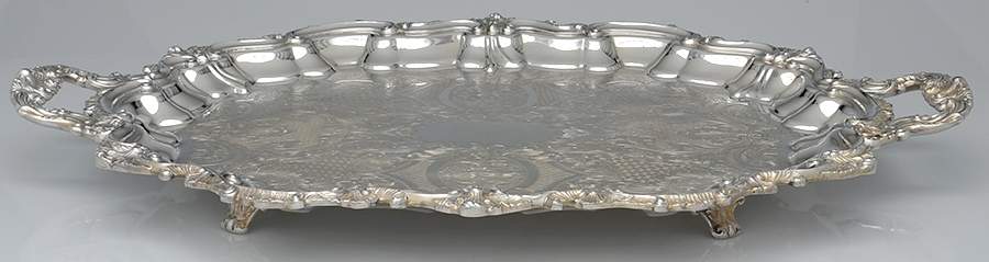 3214 (Silverplate, Hollowware) Large Silverplate Waiter Tray by Poole Silver -1