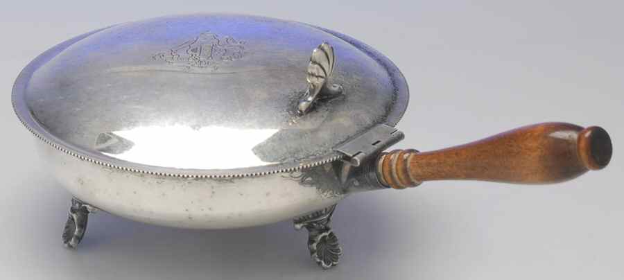 104 (Silverplate, Hollowware) Silent Butler with Hinged Lid by Portsmouth-1