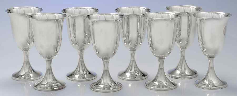 5 (Sterling, Hollowware) Water Goblet - Set of 8 by Preisner-1