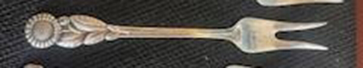 Floral Series (Silverplate) Short Handle Pickle/Olive Fork by Prima Silver (Sweden)-1