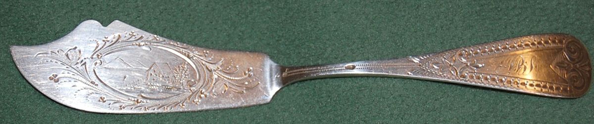 PFI3 (Sterling) Flat Handle Bright Cut Master Butter by P. Fries-1